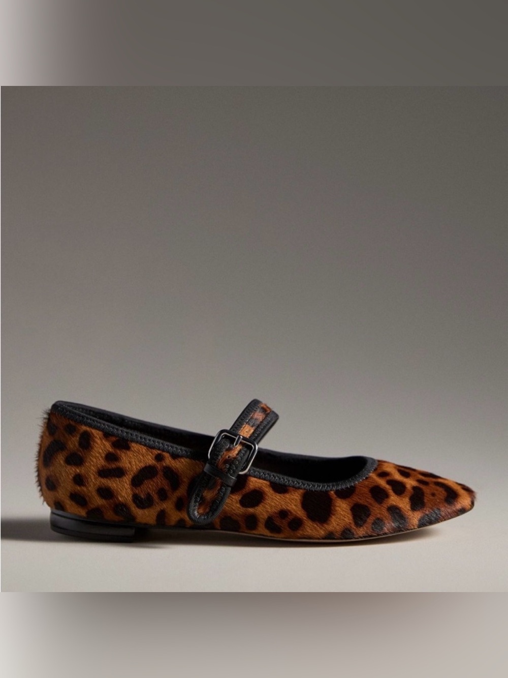 Maeve Anthropologie Leopard Print Calf hair Mary Jane Flats - Brown & Black NEW - Picture 2 of 3